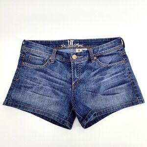 !iT Jeans Los Angeles Denim Shorts Womens 29 Blue Organic Low Rise Distressed